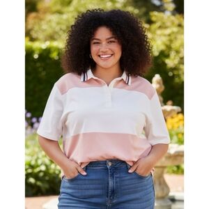 Wild Fable Short sleeve Rugby shirt Pink Size 2X